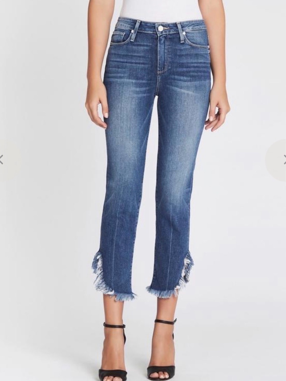 PAIGE Hoxton Straight Ankle Jeans in Blue Denim